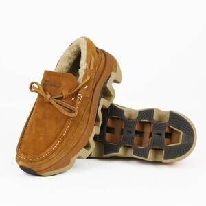NEW PINNIP mens genuine suede snow loafer in sudan brown
